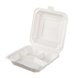 Cornstarch Clamshell 9x9 Inch 3 Compartments