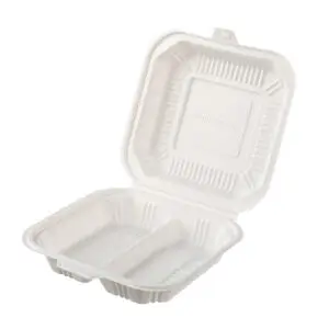 Cornstarch Clamshell 8x8 Inch 2 Compartments