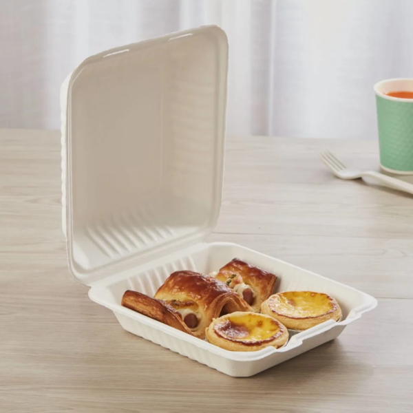 Sugarcane Bagasse Clamshell Takeaway Boxes - Biogreenbox