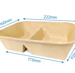 2 Compartment Kraft Paper Inner Tray 1400ML